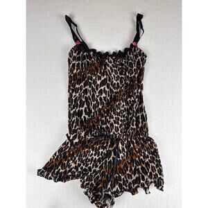 Betsy Johnson intimates cheetah romper size S